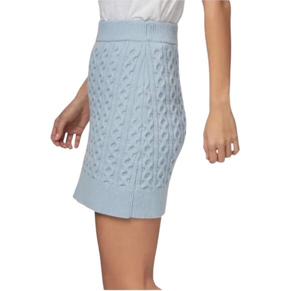 *NWOT Paige Juliet Cable Wool Blend Sweater Skirt in Sky Blue – Sz M - Picture 4 of 11